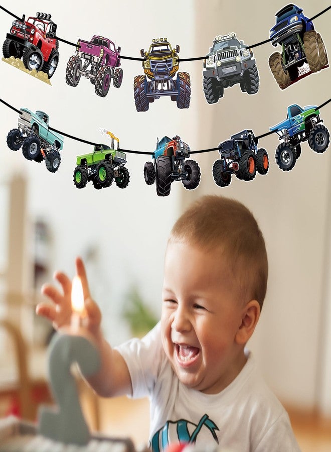 كوبا بلاي زينة حفلات عيد الميلاد على شكل شاحنة وحش - لافتات ملونة بموضوع سيارة وحش - لوازم حفلات أعياد الميلاد - حفلات استقبال المولود الجديد - هدايا حفلات الزفاف - Image 3