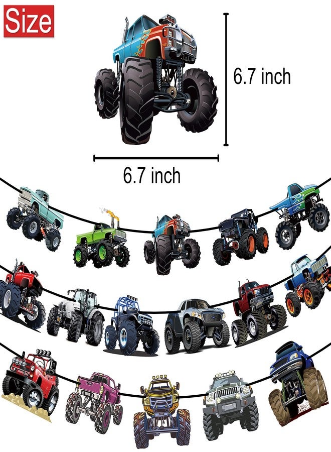 كوبا بلاي زينة حفلات عيد الميلاد على شكل شاحنة وحش - لافتات ملونة بموضوع سيارة وحش - لوازم حفلات أعياد الميلاد - حفلات استقبال المولود الجديد - هدايا حفلات الزفاف - Image 2