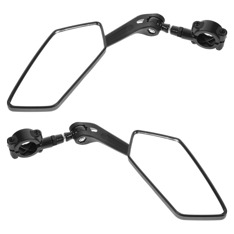 Wide View Convex Rearview Mirrors Pair Foldable Rotatable for Bicycle Motorcycle Handlebar Mount - Image 2