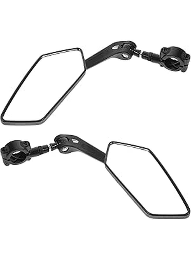 Wide View Convex Rearview Mirrors Pair Foldable Rotatable for Bicycle Motorcycle Handlebar Mount - Image 1