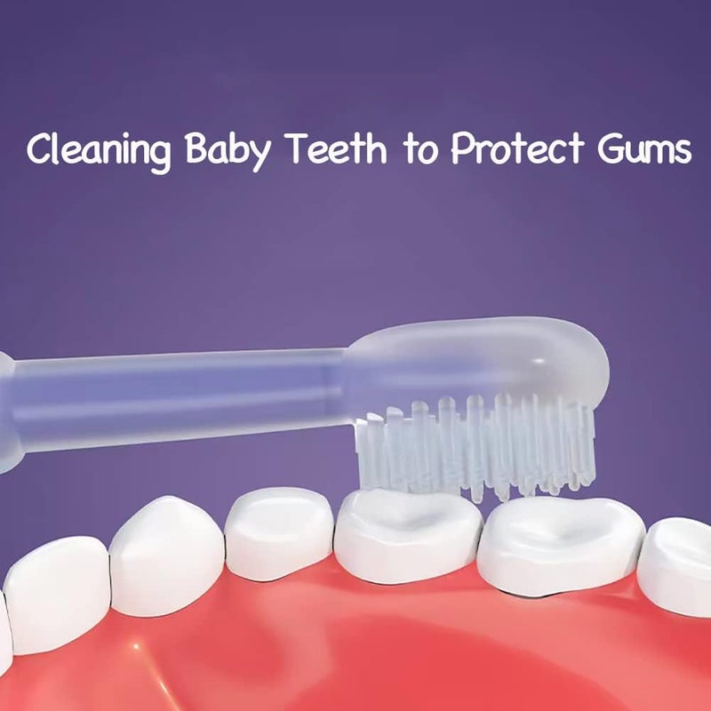 PandaEar 3 Pack Silicone Toddler Toothbrushes 0 to 18 Months, Baby Tongue Cleaner + U-Shaped ToothScrubber + First Toothbrush Teething, Gum Oral Cleaner - Image 3