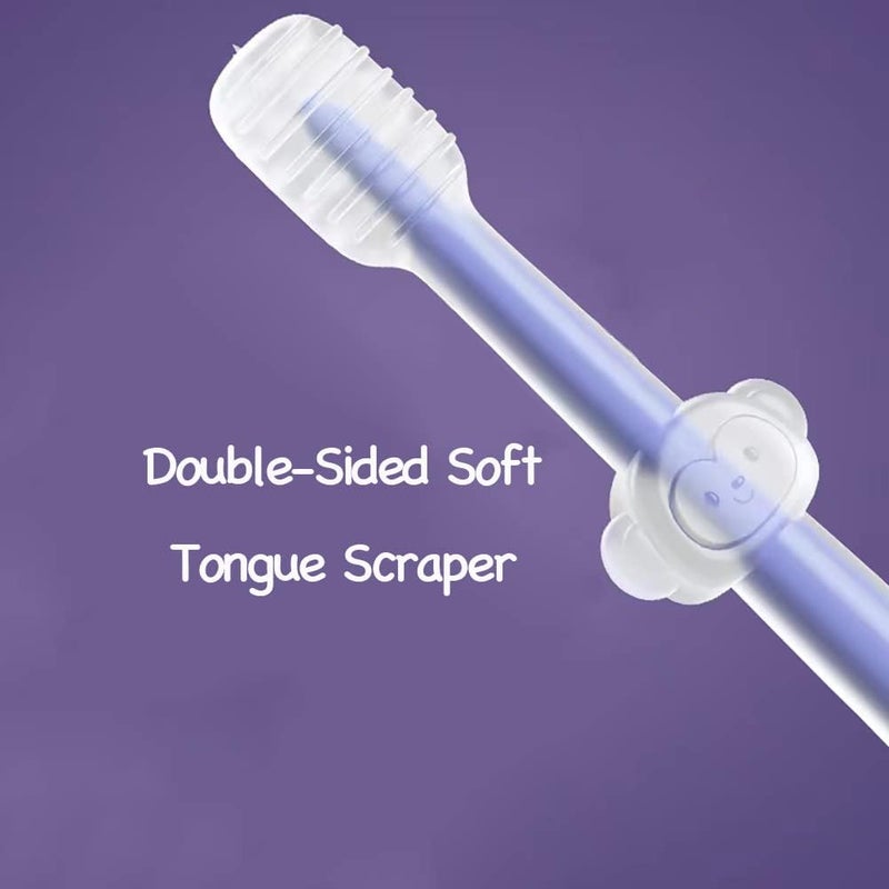 PandaEar 3 Pack Silicone Toddler Toothbrushes 0 to 18 Months, Baby Tongue Cleaner + U-Shaped ToothScrubber + First Toothbrush Teething, Gum Oral Cleaner - Image 4