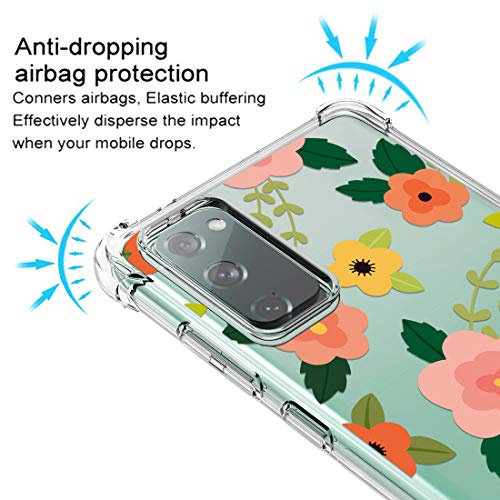 Osophter for Galaxy S20 FE 5G Case Clear Transparent Reinforced Corners TPU Shock-Absorption Flexible Cell Phone Cover for Samsung Galaxy S20 FE 5G(Pink Teal) - Image 5