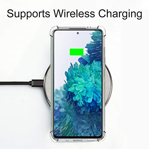 Osophter for Galaxy S20 FE 5G Case Clear Transparent Reinforced Corners TPU Shock-Absorption Flexible Cell Phone Cover for Samsung Galaxy S20 FE 5G(Pink Teal) - Image 4