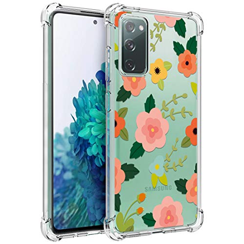 Osophter for Galaxy S20 FE 5G Case Clear Transparent Reinforced Corners TPU Shock-Absorption Flexible Cell Phone Cover for Samsung Galaxy S20 FE 5G(Pink Teal) - Image 1