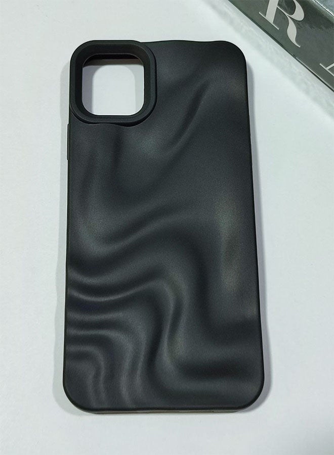 Premium Matte Case Compatible with iPhone 11 Pro Max, Featuring a 3D Wave Design, Durable Material for Shock and Scratch Protection, a Comfortable Feel, and a Stylish Look - Black - Image 2