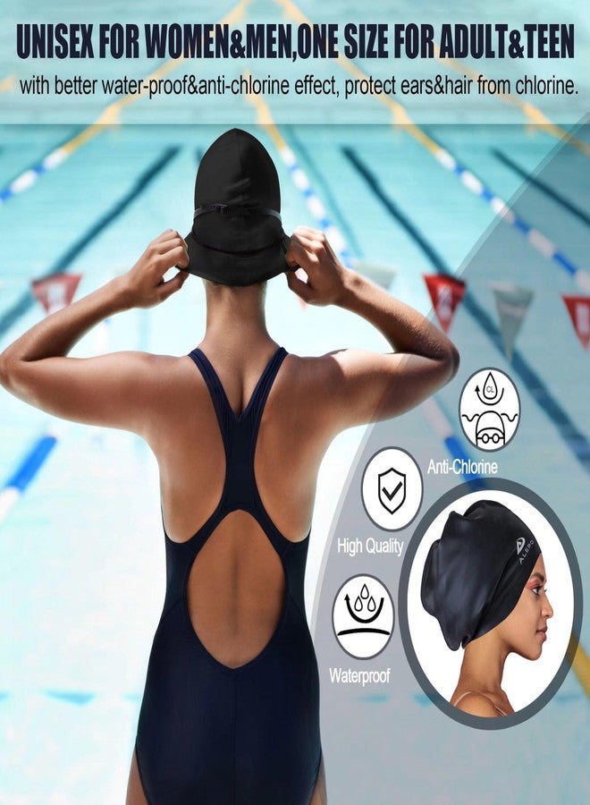Alepo Extra Large Swimming Cap Women Men, Durable Silicone Swimming Hat Long Hair with Ear Protection, Unisex Adults Swim Caps for Long Thick Curly Hair & Dreadlocks Braids Weaves Afro Hair - Image 5