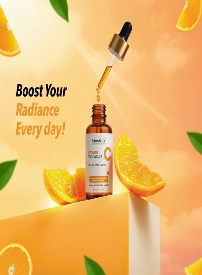 Kinsfolk سيروم كينزفولك بفيتامين سي 30 مل لتفتيح البشرة - طبيعي 100%، يُصحح البقع الداكنة، يُقلل التصبغات، يُضفي إشراقة ونضارة على البشرة - عبوة من قطعتين - Image 4