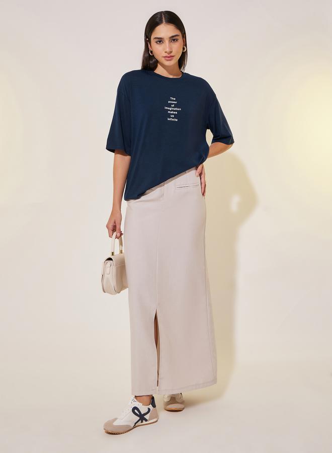 Take Two Slogan Print Short Sleeve Oversized T-Shirt - Image 2