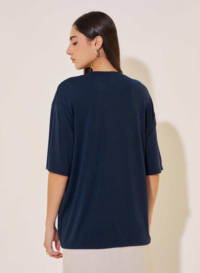 Take Two Slogan Print Short Sleeve Oversized T-Shirt - Image 5