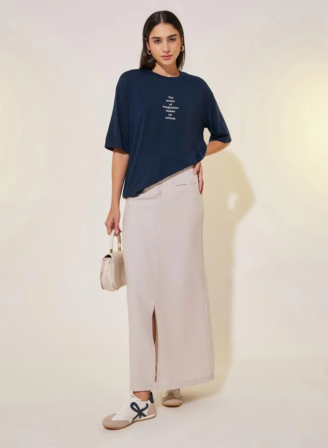 Take Two Slogan Print Short Sleeve Oversized T-Shirt