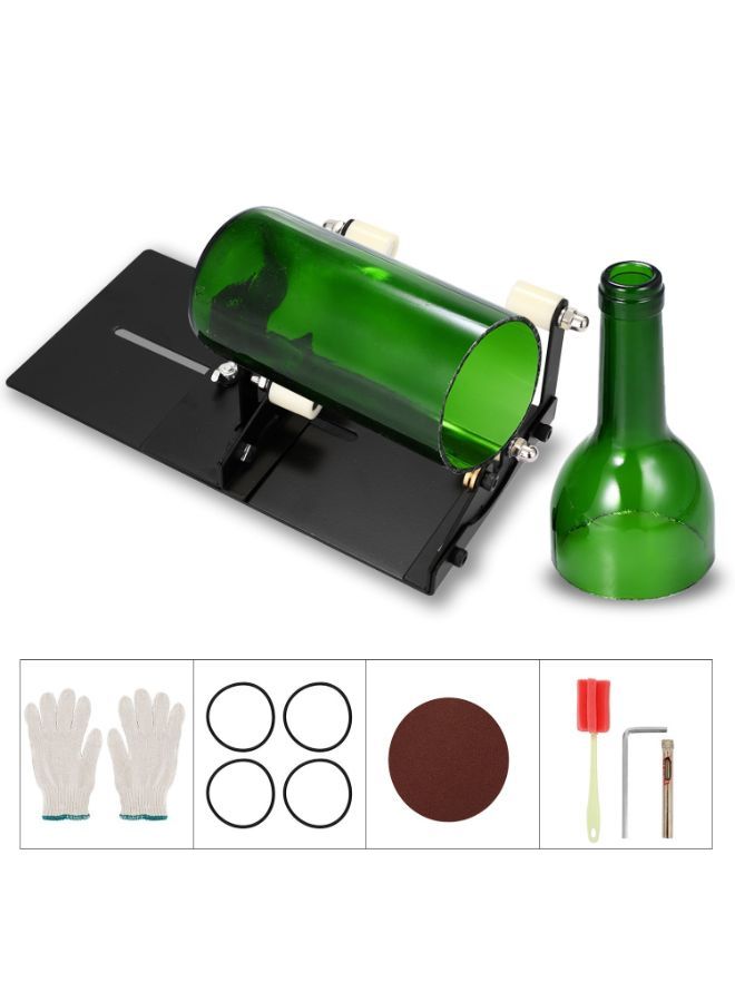 NIBEMINENT Metal Adjustable Sizes Glassbottle Cut Machine With Accessories Black 200 x 100 65millimeter - Image 2