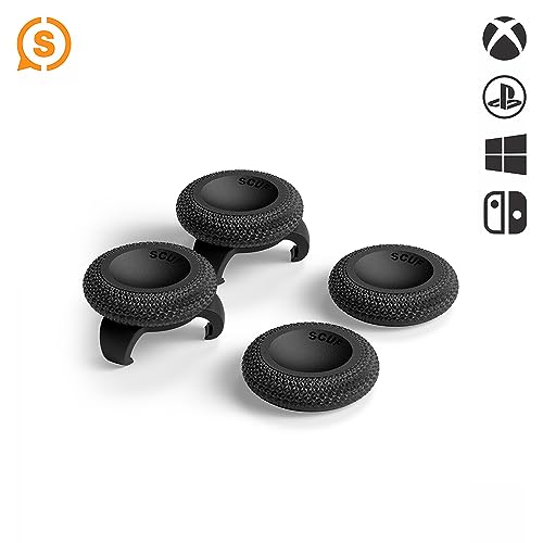 SCUF Control Thumbstick Grips - 4 Pack with 2 Bases - Catalyst - Joystick Thumb Grips For Xbox One and Xbox Series X & S, PS4, PS5, Nintendo Switch Pro Controller - Black - Image 1