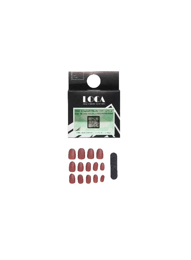loca أظافر لاصقة مطفية بلون موف بيضاوي - Image 4