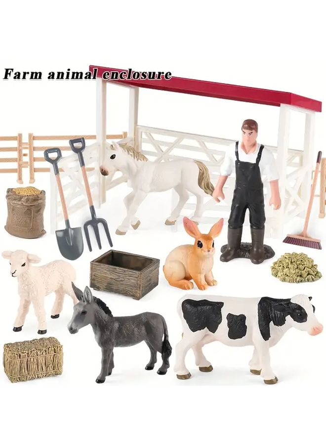 3219A Farm Set Durable PVC Animals Farmers Educational Toy Birthday Gift - Image 4