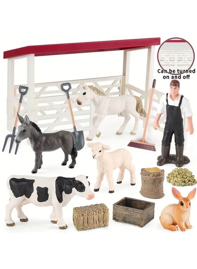 3219A Farm Set Durable PVC Animals Farmers Educational Toy Birthday Gift - Image 5