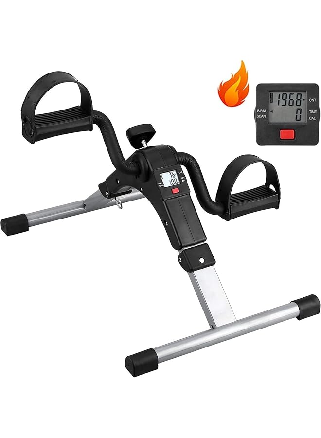 bunca Floor Exercise Bike Fitness Pedal Folding Bike Mini Bike Under Desk Hand Foot Exercise Bike Portable Arm Leg Exercise Machine With Lcd Display - Image 1