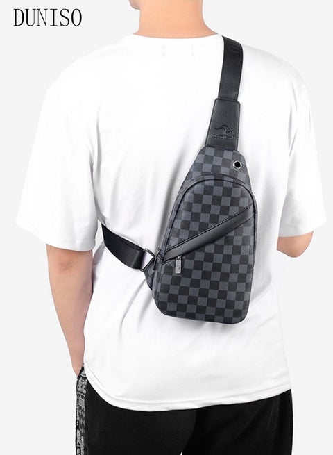 حقيبة صدر مدمجة للرجال مقاومة للماء حقيبة كروس متعددة الأغراض حقيبة كتف على الصدر مع إبزيم متعدد الجيوب حقيبة حمل يومية حقيبة حبال للسفر والعمل والرياضة