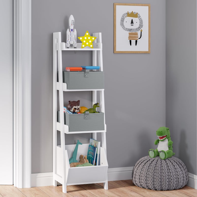RiverRidge Kids 2pc Folding Storage Bins Set - 10.5â€ Bin Organizers with Handles - Gray Closet Organizer and Storage for Toys, Games, Shoes - Foldable Cube Storage Organizer Bins for Playroom, Nursery - Image 4