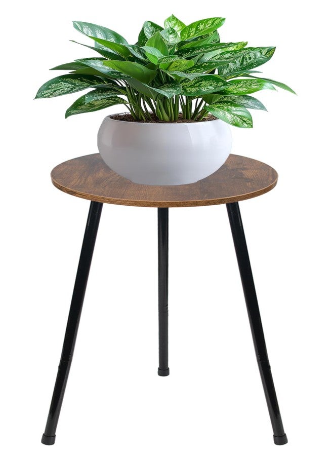 ARTORA Indoor Plant Stand, Mid Century Wood Plant Stool Adjustable Corner Tall Plant Sand Wooden Small Round End Table 18 Inch Plant Holder for Flower Pots Modern Home Decor (Brown) - Image 1