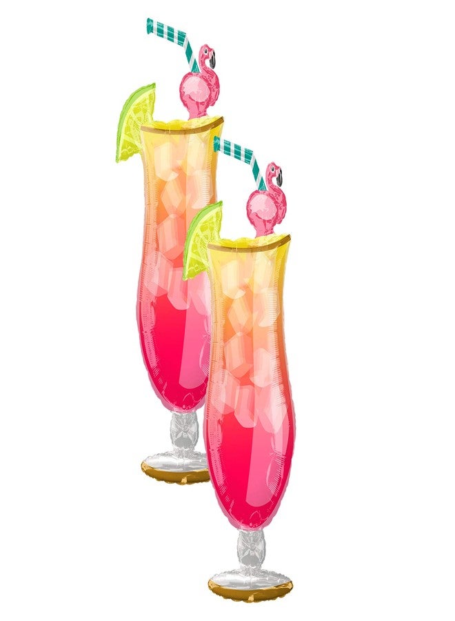 Artisan Owl Set of 2 Jumbo Tropical Drink 41" Foil Party Balloons by Anagram - Image 2