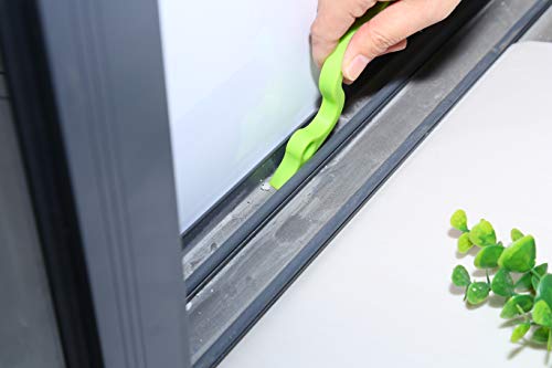 Rienar 2pcs Hand-held Groove Gap Cleaning Tools Door Window Track Kitchen Cleaning Brushes(Green) - Image 3