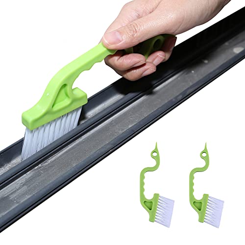Rienar 2pcs Hand-held Groove Gap Cleaning Tools Door Window Track Kitchen Cleaning Brushes(Green) - Image 1