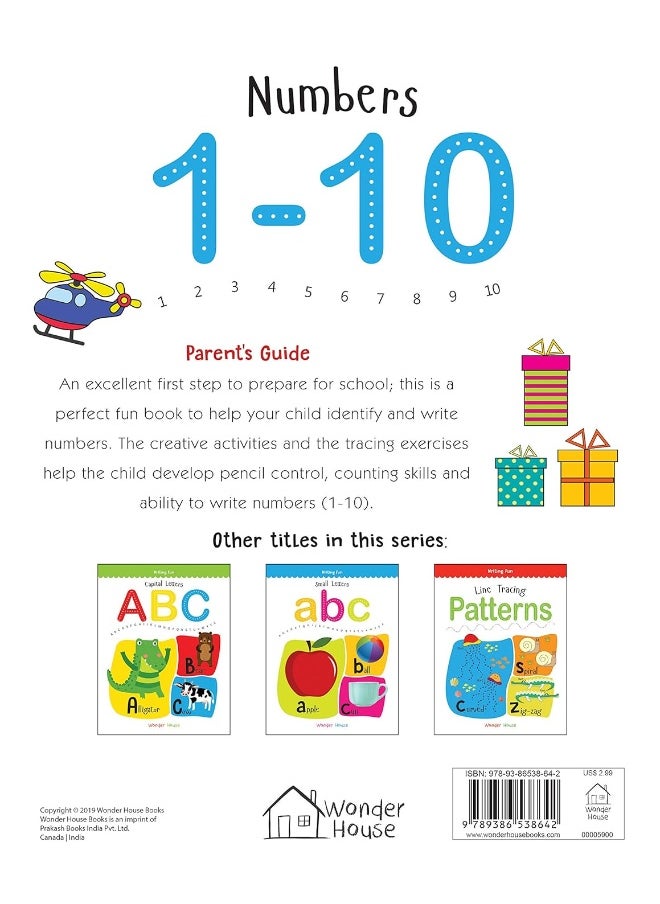 null - Numbers 1-10: Write and Practice Numbers 1 to 10 (Writing Fun) [Paperback] Wonder House Books Editorial - Image 1