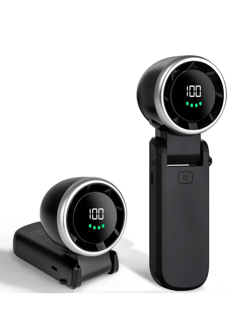 Faylor Mini Turbo Portable Fan, USB Rechargeable Travel Neck Fan with 5 Speeds, 3600mAh Battery & 12000RPM Speed, 3 IN 1 Foldable Personal Cooling Fan for Travel/Home - Image 1