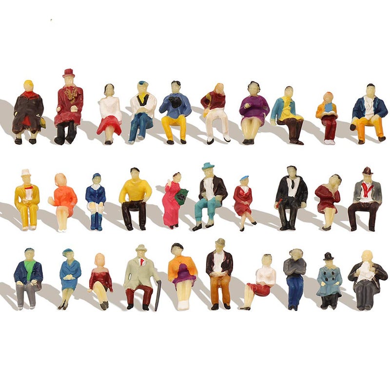 Evemodel P8711 60pcs HO scale 1:87 All Seated People Sitting Figures Passengers Model Desktop Decoration - Image 1