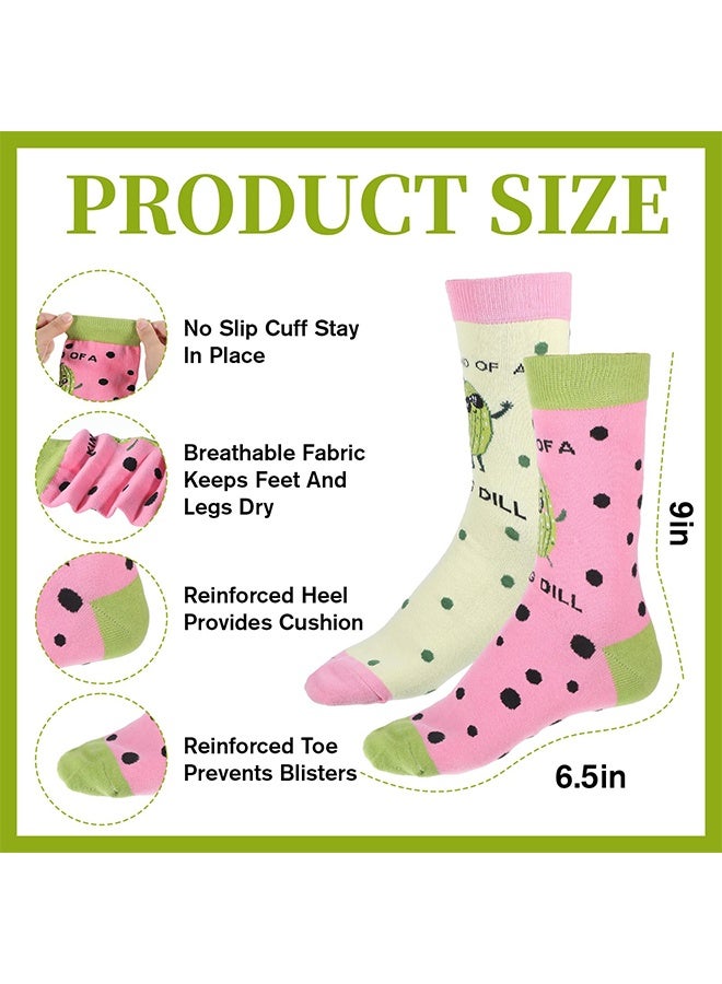 1 Pair Funny Pickle Socks, Silly Dill Crew Socks Novelty Gag Gifts Stocking Stuffers for Adults Teen Girls Boys Men Women Kids - Image 2