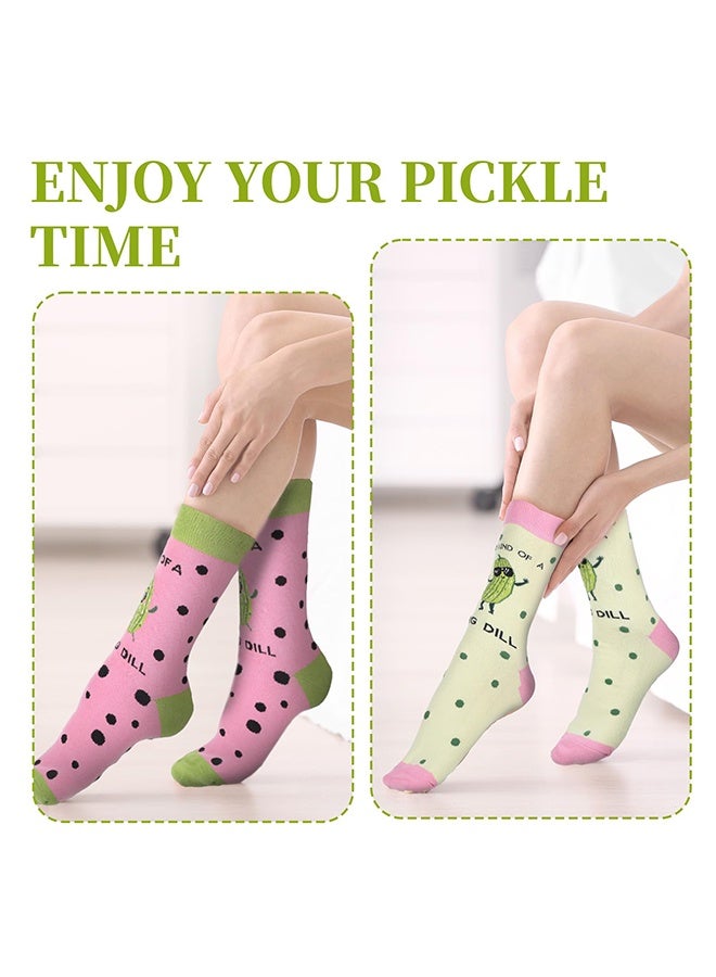 1 Pair Funny Pickle Socks, Silly Dill Crew Socks Novelty Gag Gifts Stocking Stuffers for Adults Teen Girls Boys Men Women Kids - Image 3