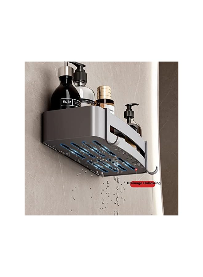 Raxoom Bathroom Shelves Wall Mounted Shower Caddy Rustproof Shower Rustproof Titanium Alloy Shower Organizer Racks for Bathroom Kitchen (Small+Small with Bar) - Image 3