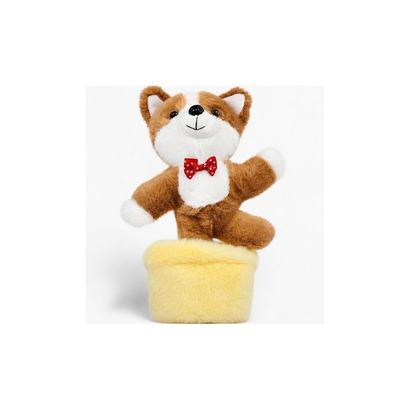 Plush Pals | Mini Plush Toy Fox Stuffed Animal with Basket, Brown and Yellow - Image 1