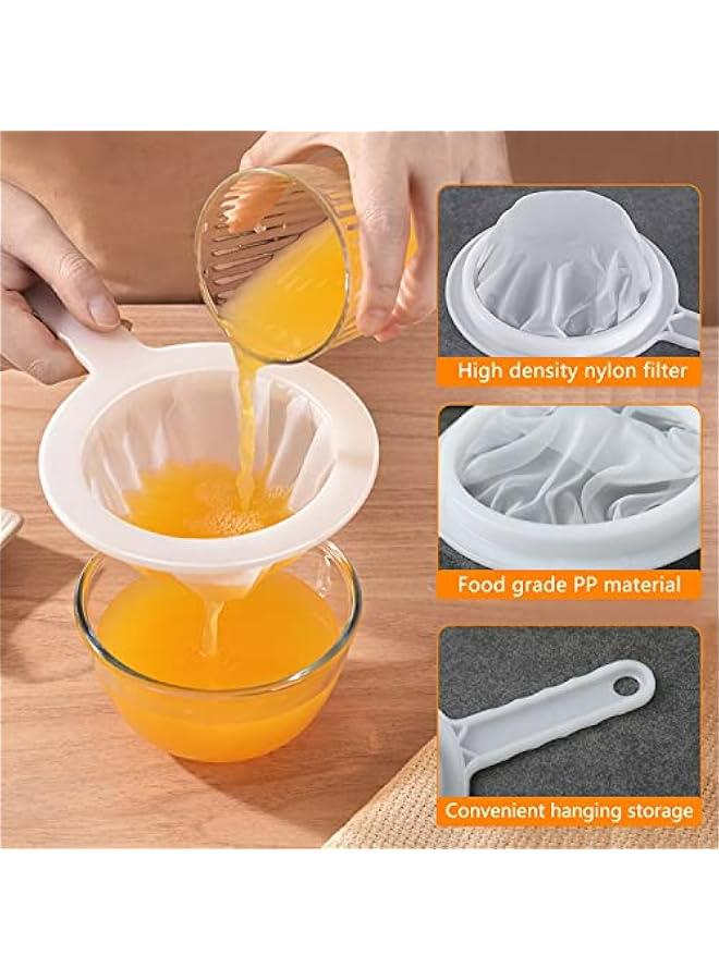 3pcs Kitchen Ultra-Fine Nylon Mesh Strainer 5.51 Inch, Plastic Sieve Fine Mesh with Handle Kitchen Tool For Soy Milk, Coffee, Milk, Yogurt, Juice,Tea Leaf Filter, Honey (400 mesh)  - Image 2