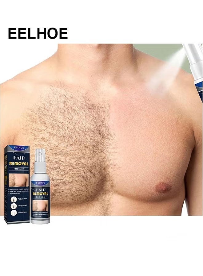 EELHOE Hair Removal Spray For Men, Painless Hair Removal Spray Armpit Gentle Hair Remover Refreshing Quick Hair Removal Spray, Natural Ingredient Hair Removal Spray For Men - Image 5
