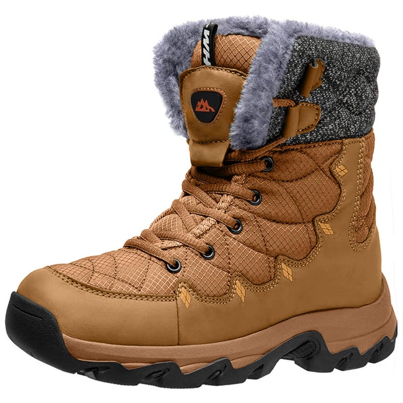 TRAILBLITZ Men's Winter Snow Boots Water Resistant Non Slip Warm Outdoor Lightweight Comfortable Durable 7.1 IN Height Hiking Shoes (12.5 Men, Khaki) - Image 1