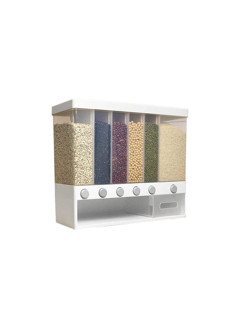 GGOOT Wall Mount Dry Food Dispenser/Double Cereal Dispenser,Wall-Mounted Press Out Grain Canister Distributor Convenient Storage Dual Control For Cereal Nuts Beans Trail Mix Candy Container  - Image 4