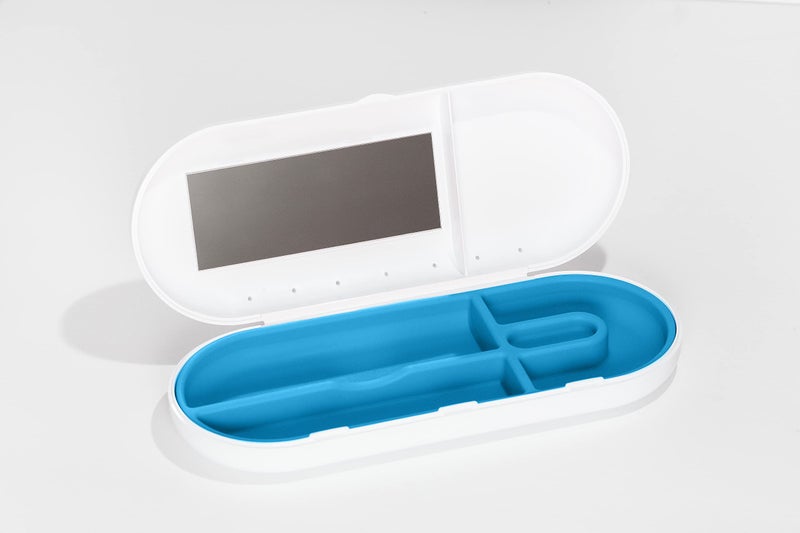 Kontainer SmileKontainer Slimline Retainer Case Compact Dental Travel Case for Aligners Toothbrush and Accessories  Builtin Mirror for Easy Insertion Anywhere  Compatible with All Clear Aligners 
