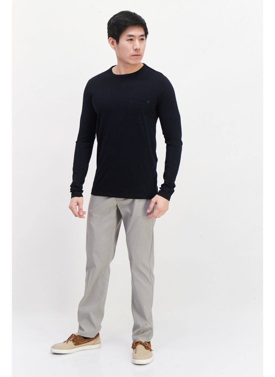 French Connection Men Crew Neck Long Sleeve Brand Logo T Shirt, Navy  - Image 4