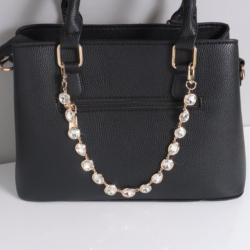 CONCISE ROYAL Clear Rhinestone Keychain Purse Charm, Sparkling Handbag Jewelry for Women Elegant Bag Bling Decor - Image 3