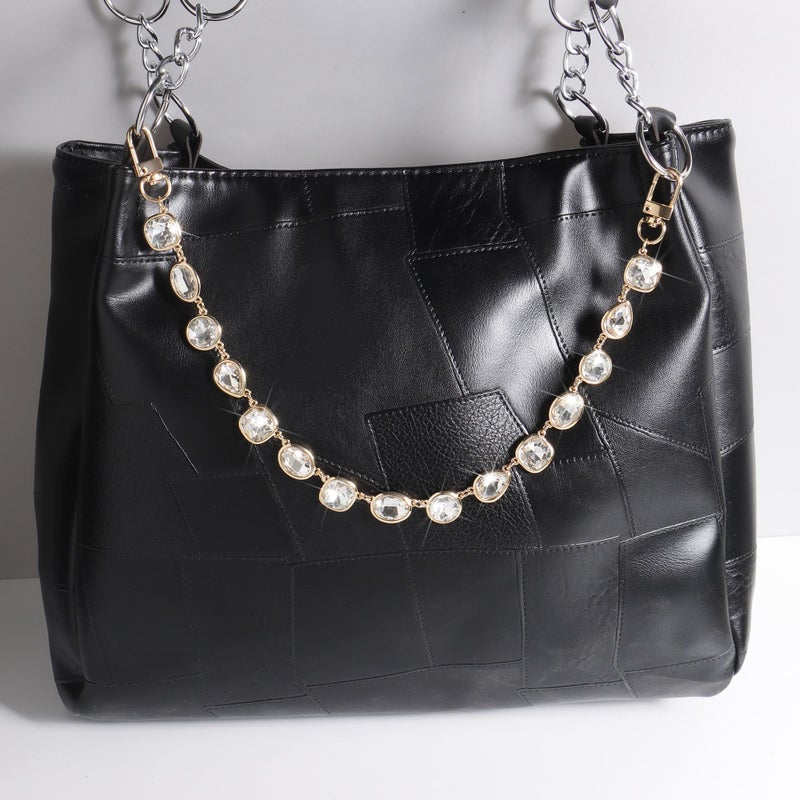 CONCISE ROYAL Clear Rhinestone Keychain Purse Charm, Sparkling Handbag Jewelry for Women Elegant Bag Bling Decor - Image 2