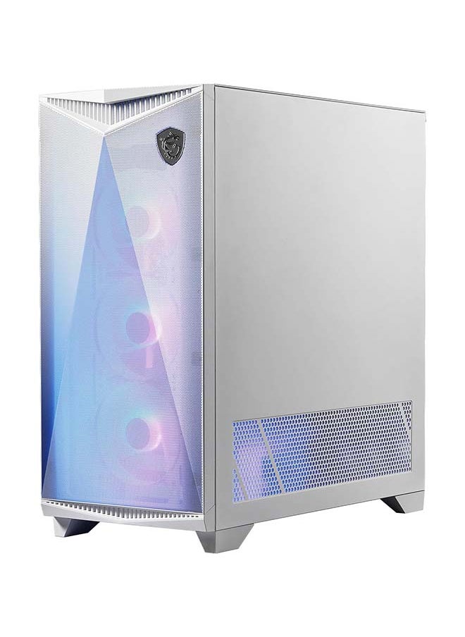 MSI MPG GUNGNIR 300R Airflow White Mid-Tower Gaming PC Case with Mesh Front Panel and RGB Lighting - ATX Motherboard Compatibility, Tempered Glass Side Panel, Pre-Installed Fans White  - Image 3