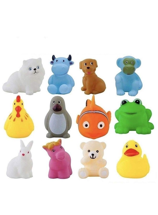 TriLok Rubber Colorful Floating Baby Toys Bath Animals Shape Chu Chu Toys - Newborn Babies, Kids, Multi Color, 12 Pieces - Image 5