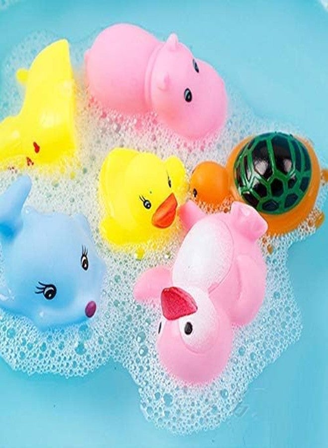 TriLok Rubber Colorful Floating Baby Toys Bath Animals Shape Chu Chu Toys - Newborn Babies, Kids, Multi Color, 12 Pieces - Image 3