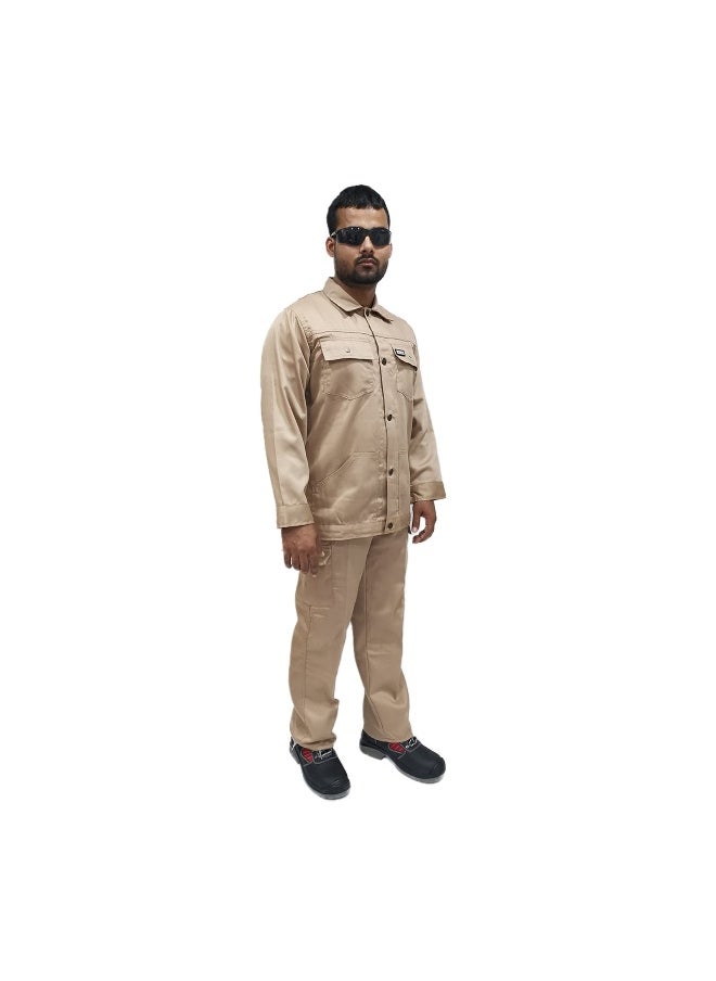 Armour Production AP 2-Piece Body Protection Suit - Khaki Color | Rugged Industrial Workwear | Durable PPE Safety Clothing for Construction & Hazardous Work Environments | Size-2XL  - Image 4
