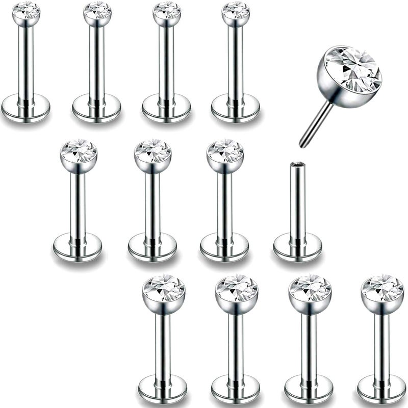 PunkTracker 16g/18g/20g Threadless Lip Rings Tragus Earrings Surgical Steel Helix Conch Cartilage Earrings Monroe Piercing Jewelry for Women Men Labret Studs - Image 1