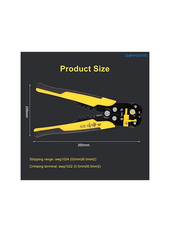 DAYONG Multifunction Self-Adjusting Wire Stripper,3 in1 Automatic Insulation Wire Stripping/Cutting/Crimping Pliers Tool,8 inch Electrical Cable Cutter for AWG 10-24(0.2~6.0mm²)  - Image 3