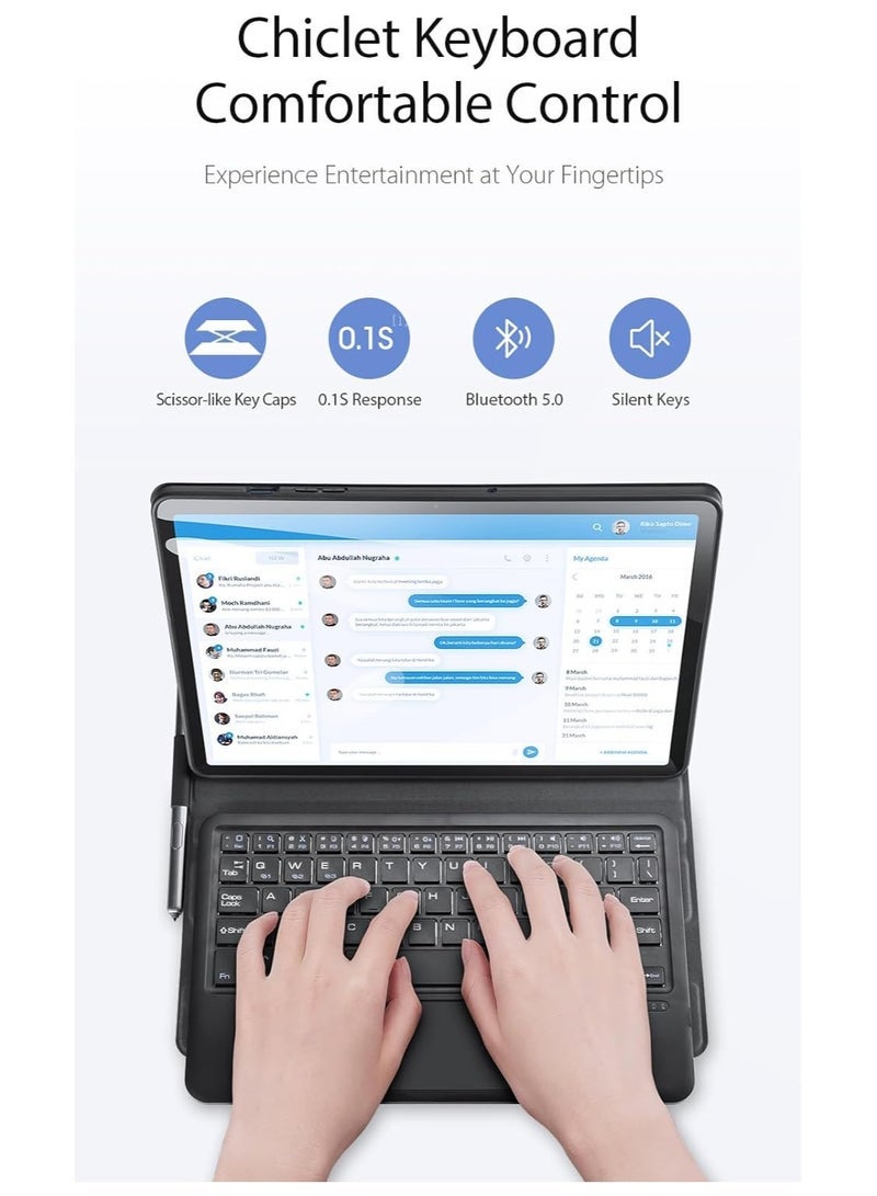 general Samsung Tab A9 Plus (X210/X215/X216) Keyboard Case Tablet Cover with Bluetooth Keyboard for Galaxy Tab A9+ Case - Image 5