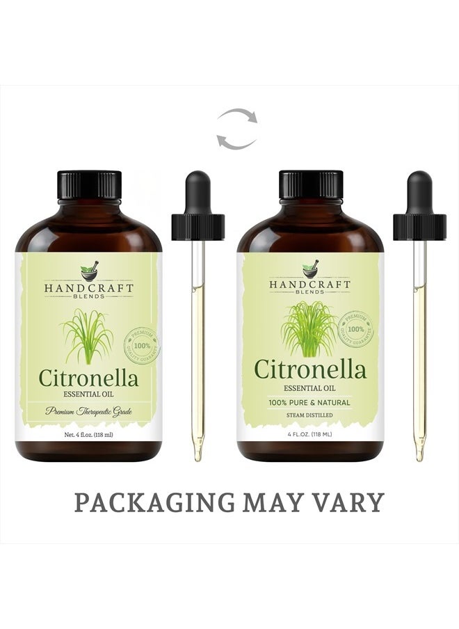 handcraft Blends Citronella Essential Oil - Huge 4 Fl Oz - 100% Pure and Natural - Premium Grade with Glass Dropper  - Image 2